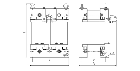 Design B for secondary current above 300 A